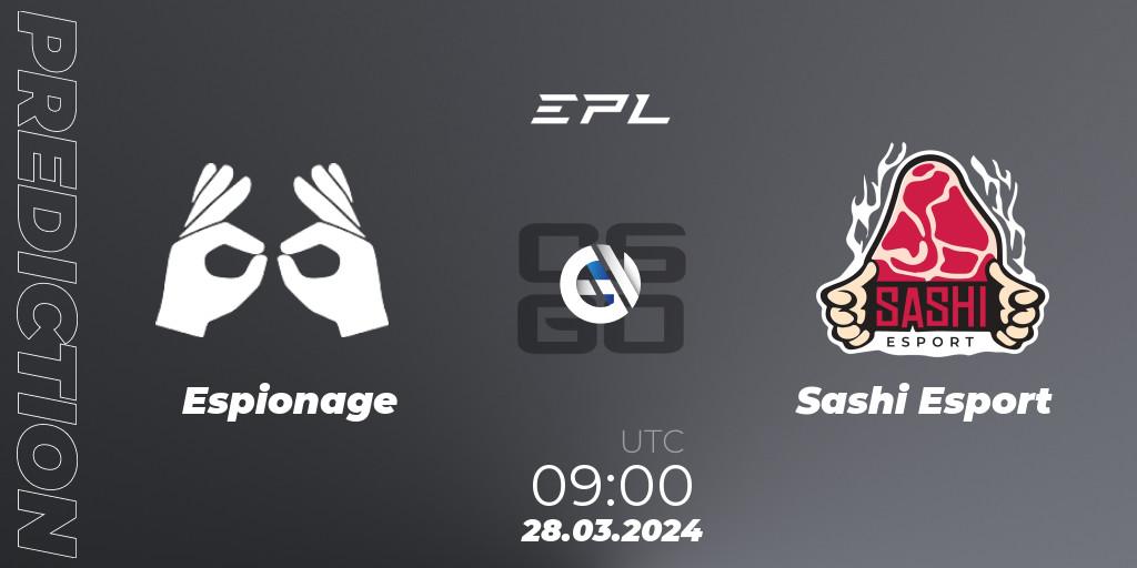 Espionage - Sashi Esport: прогноз. 28.03.24, CS2 (CS:GO), European Pro League Season 16: Division 2