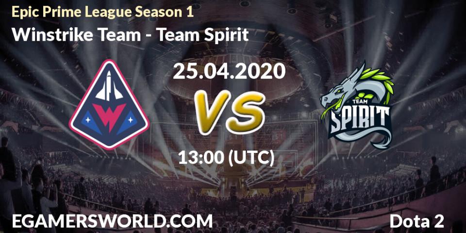 Winstrike Team - Team Spirit: прогноз. 25.04.20, Dota 2, Epic Prime League Season 1