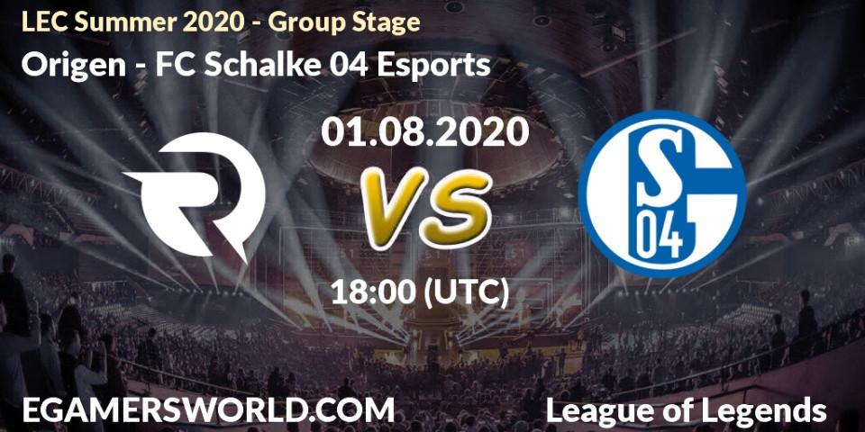 Origen - FC Schalke 04 Esports: прогноз. 01.08.20, LoL, LEC Summer 2020 - Group Stage