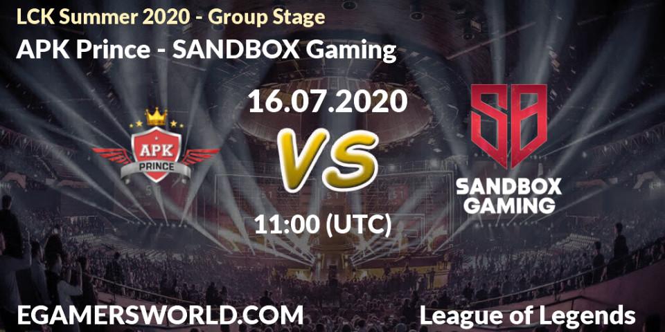 SeolHaeOne Prince - SANDBOX Gaming: прогноз. 16.07.20, LoL, LCK Summer 2020 - Group Stage
