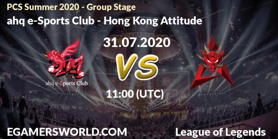 ahq e-Sports Club - Hong Kong Attitude: прогноз. 31.07.20, LoL, PCS Summer 2020 - Group Stage
