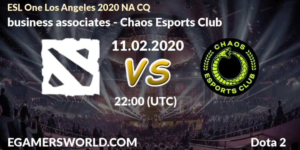 business associates - Chaos Esports Club: прогноз. 11.02.20, Dota 2, ESL One Los Angeles 2020 NA CQ