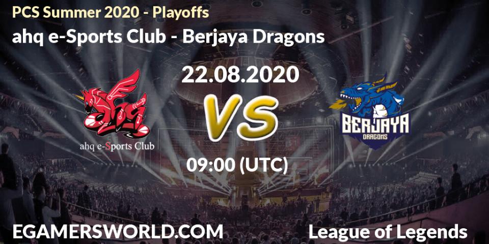 ahq e-Sports Club - Berjaya Dragons: прогноз. 22.08.20, LoL, PCS Summer 2020 - Playoffs