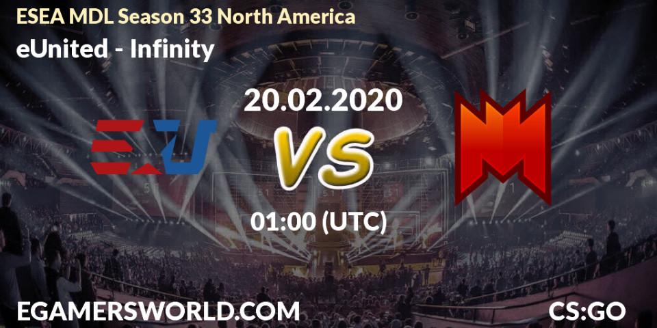eUnited - Infinity: прогноз. 26.02.20, CS2 (CS:GO), ESEA MDL Season 33 North America