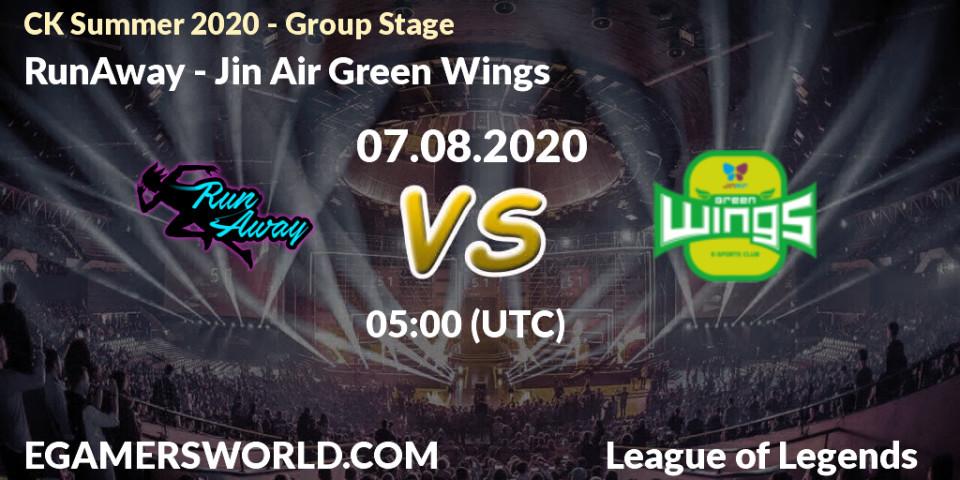 RunAway - Jin Air Green Wings: прогноз. 07.08.20, LoL, CK Summer 2020 - Group Stage
