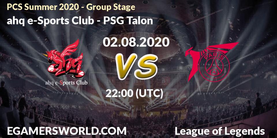 ahq e-Sports Club - PSG Talon: прогноз. 02.08.20, LoL, PCS Summer 2020 - Group Stage