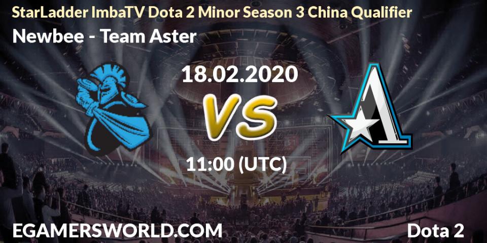 Newbee - Team Aster: прогноз. 18.02.20, Dota 2, StarLadder ImbaTV Dota 2 Minor Season 3 China Qualifier