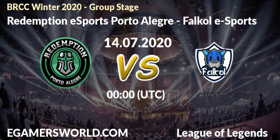Redemption eSports Porto Alegre - Falkol e-Sports: прогноз. 14.07.20, LoL, BRCC Winter 2020 - Group Stage