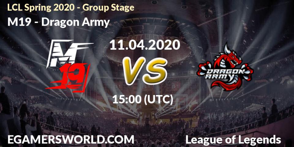 M19 - Dragon Army: прогноз. 11.04.20, LoL, LCL Spring 2020 - Group Stage