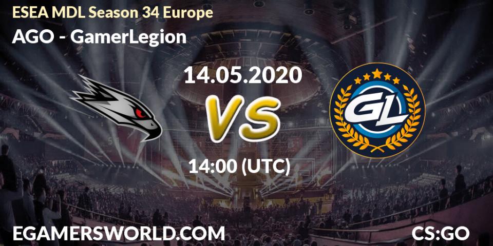 AGO - GamerLegion: прогноз. 14.05.20, CS2 (CS:GO), ESEA MDL Season 34 Europe