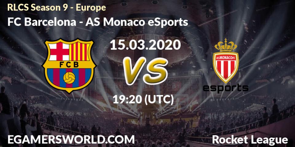 FC Barcelona - AS Monaco eSports: прогноз. 15.03.20, Rocket League, RLCS Season 9 - Europe