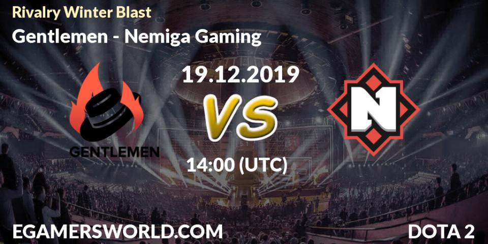 Gentlemen - Nemiga Gaming: прогноз. 19.12.19, Dota 2, Rivalry Winter Blast