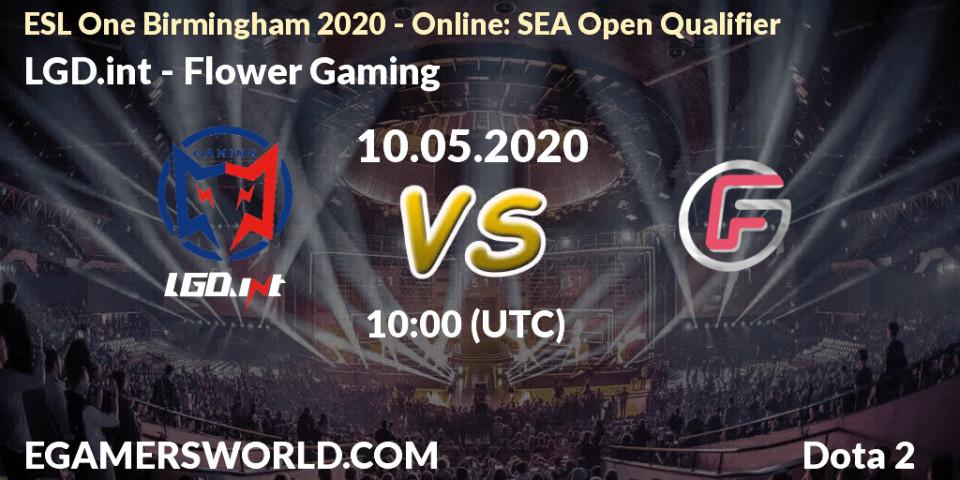 LGD.int - Flower Gaming: прогноз. 10.05.20, Dota 2, ESL One Birmingham 2020 - Online: SEA Open Qualifier