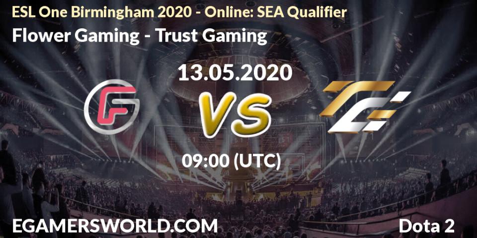 Flower Gaming - Trust Gaming: прогноз. 13.05.20, Dota 2, ESL One Birmingham 2020 - Online: SEA Qualifier