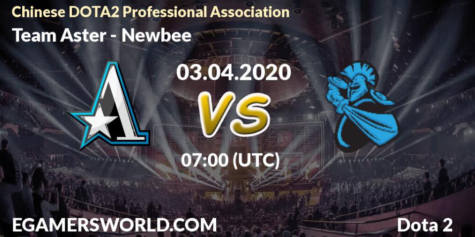 Team Aster - Newbee: прогноз. 03.04.20, Dota 2, CDA League Season 1