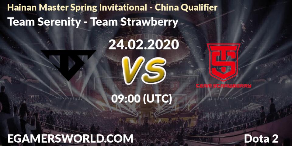 Team Serenity - Team Strawberry: прогноз. 24.02.20, Dota 2, Hainan Master Spring Invitational - China Qualifier
