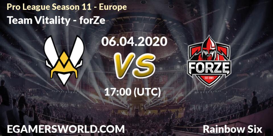 Team Vitality - forZe: прогноз. 23.03.20, Rainbow Six, Pro League Season 11 - Europe