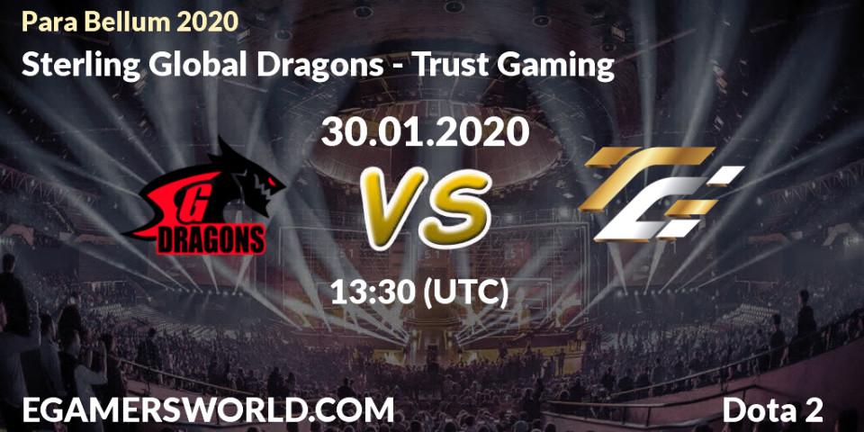 Sterling Global Dragons - Trust Gaming: прогноз. 30.01.20, Dota 2, Para Bellum 2020