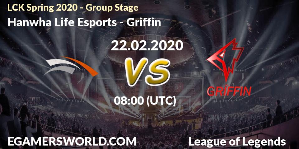 Hanwha Life Esports - Griffin: прогноз. 22.02.20, LoL, LCK Spring 2020 - Group Stage
