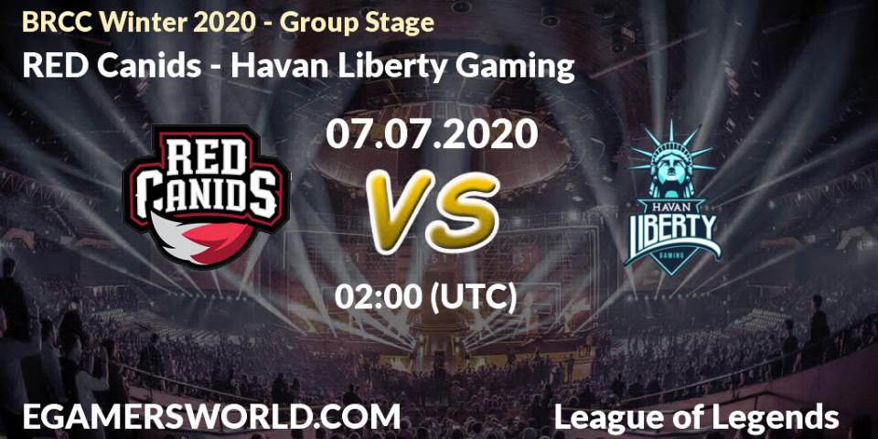 RED Canids - Havan Liberty Gaming: прогноз. 07.07.20, LoL, BRCC Winter 2020 - Group Stage