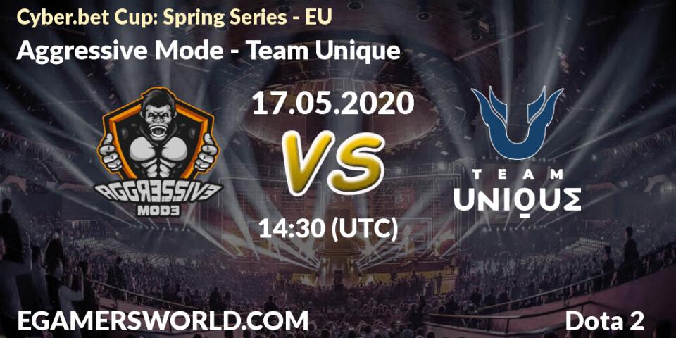 Aggressive Mode - Team Unique: прогноз. 17.05.20, Dota 2, Cyber.bet Cup: Spring Series - EU