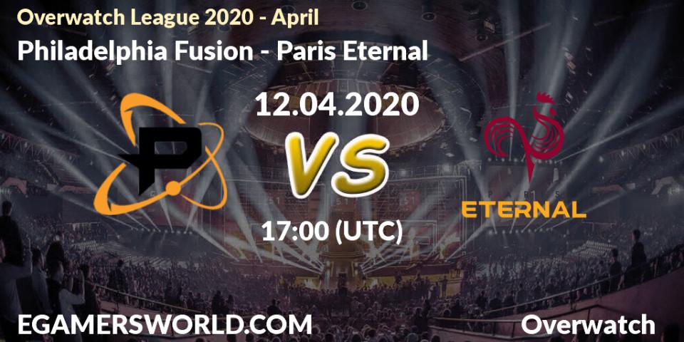 Philadelphia Fusion - Paris Eternal: прогноз. 11.04.20, Overwatch, Overwatch League 2020 - April