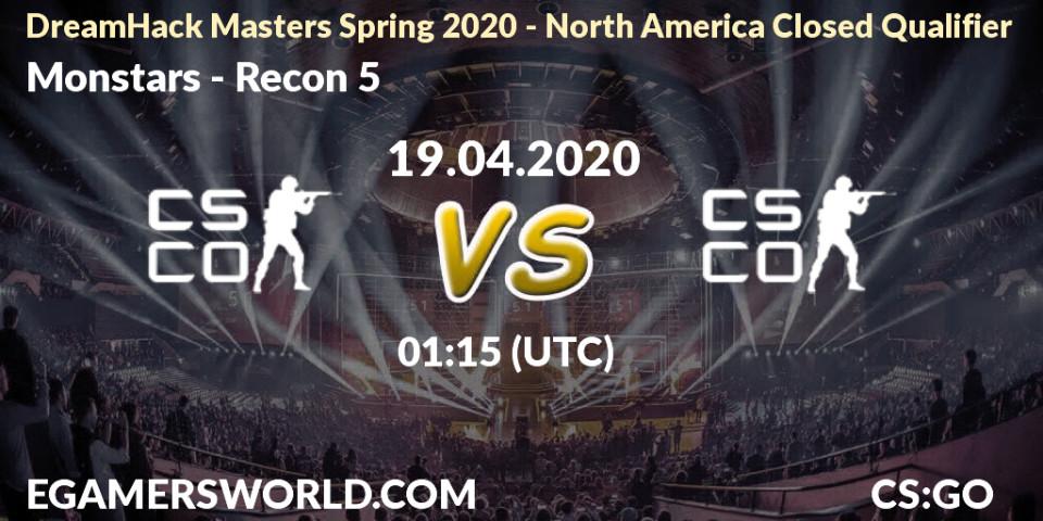 Monstars - Recon 5: прогноз. 19.04.20, CS2 (CS:GO), DreamHack Masters Spring 2020 - North America Closed Qualifier