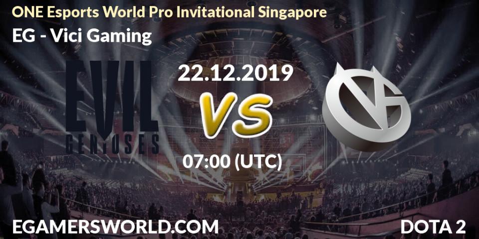 EG - Vici Gaming: прогноз. 22.12.19, Dota 2, ONE Esports World Pro Invitational Singapore