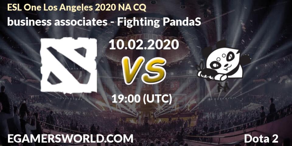 business associates - Fighting PandaS: прогноз. 10.02.20, Dota 2, ESL One Los Angeles 2020 NA CQ
