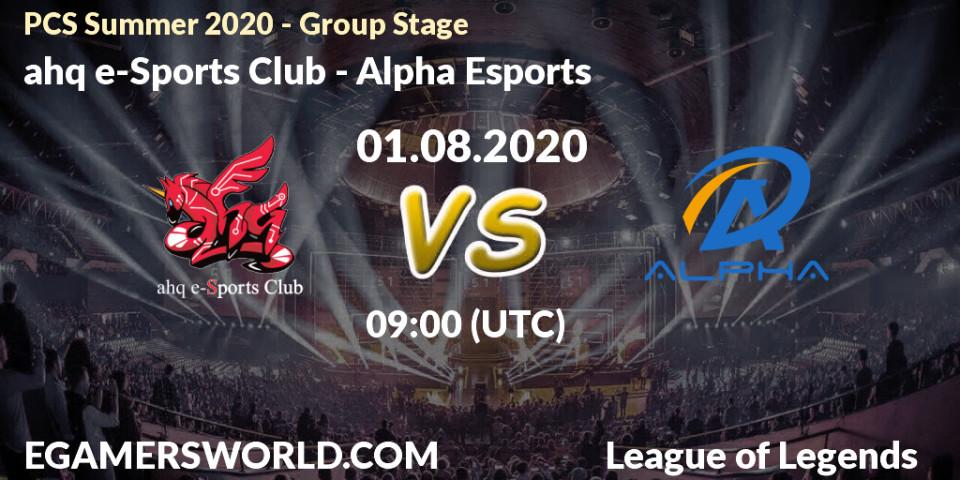 ahq e-Sports Club - Alpha Esports: прогноз. 01.08.20, LoL, PCS Summer 2020 - Group Stage