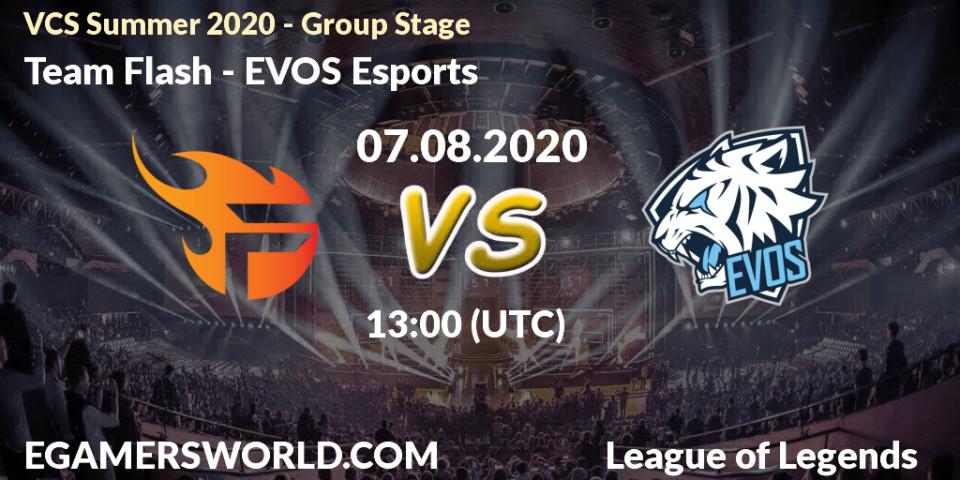 Team Flash - EVOS Esports: прогноз. 07.08.20, LoL, VCS Summer 2020 - Group Stage