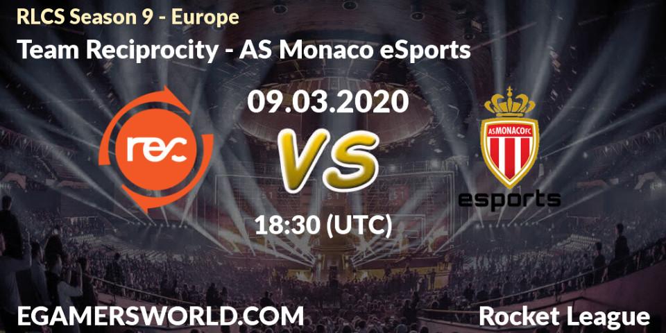 Team Reciprocity - AS Monaco eSports: прогноз. 09.03.20, Rocket League, RLCS Season 9 - Europe