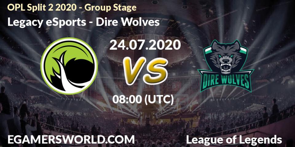 Legacy eSports - Dire Wolves: прогноз. 24.07.20, LoL, OPL Split 2 2020 - Group Stage