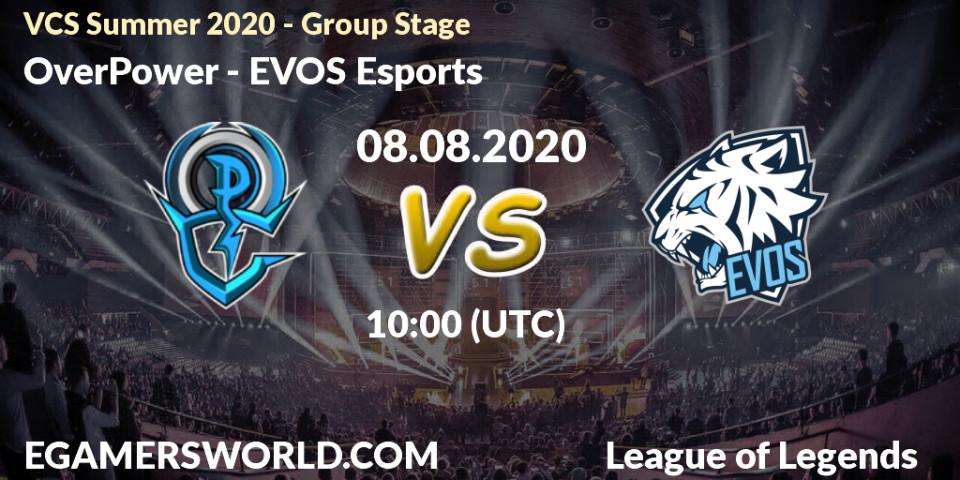 OverPower - EVOS Esports: прогноз. 08.08.20, LoL, VCS Summer 2020 - Group Stage