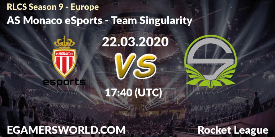 AS Monaco eSports - Team Singularity: прогноз. 22.03.20, Rocket League, RLCS Season 9 - Europe