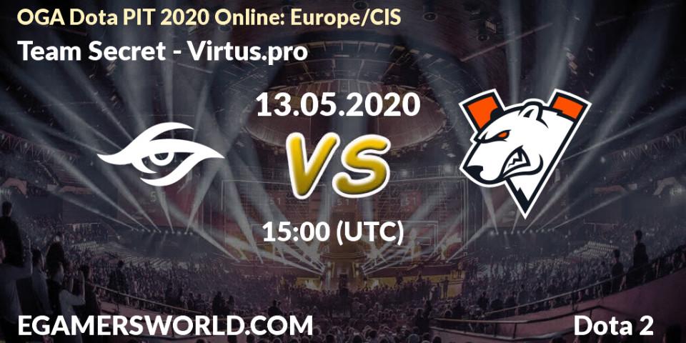Team Secret - Virtus.pro: прогноз. 13.05.20, Dota 2, OGA Dota PIT 2020 Online: Europe/CIS