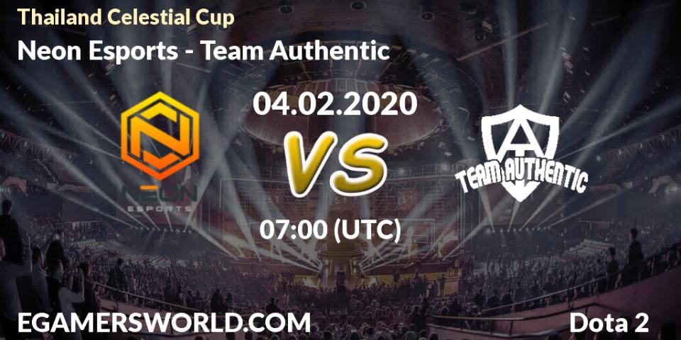 Neon Esports - Team Authentic: прогноз. 04.02.20, Dota 2, Thailand Celestial Cup