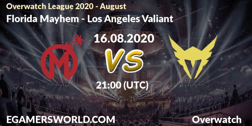 Florida Mayhem - Los Angeles Valiant: прогноз. 16.08.20, Overwatch, Overwatch League 2020 - August