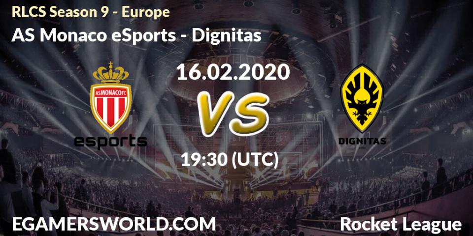AS Monaco eSports - Dignitas: прогноз. 16.02.20, Rocket League, RLCS Season 9 - Europe