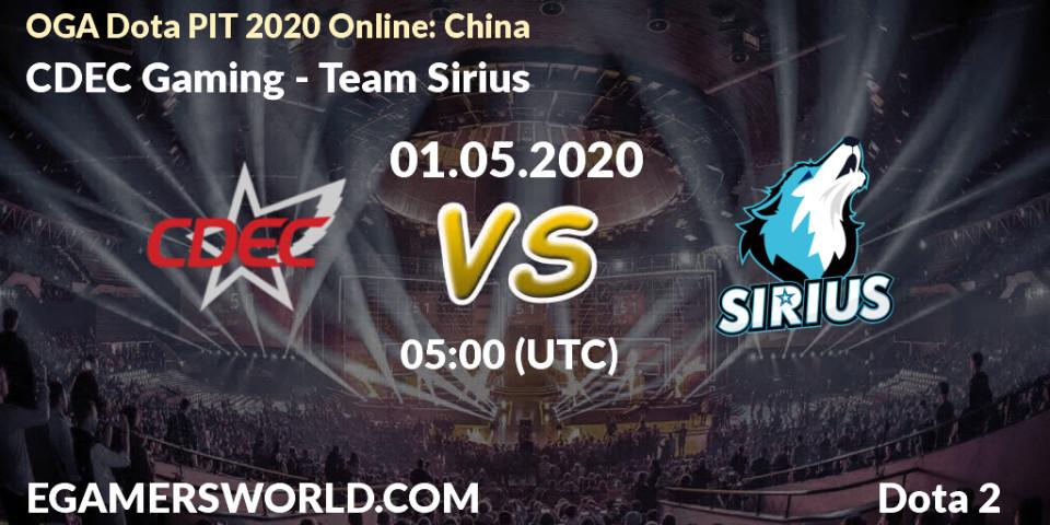 CDEC Gaming - Team Sirius: прогноз. 01.05.20, Dota 2, OGA Dota PIT 2020 Online: China