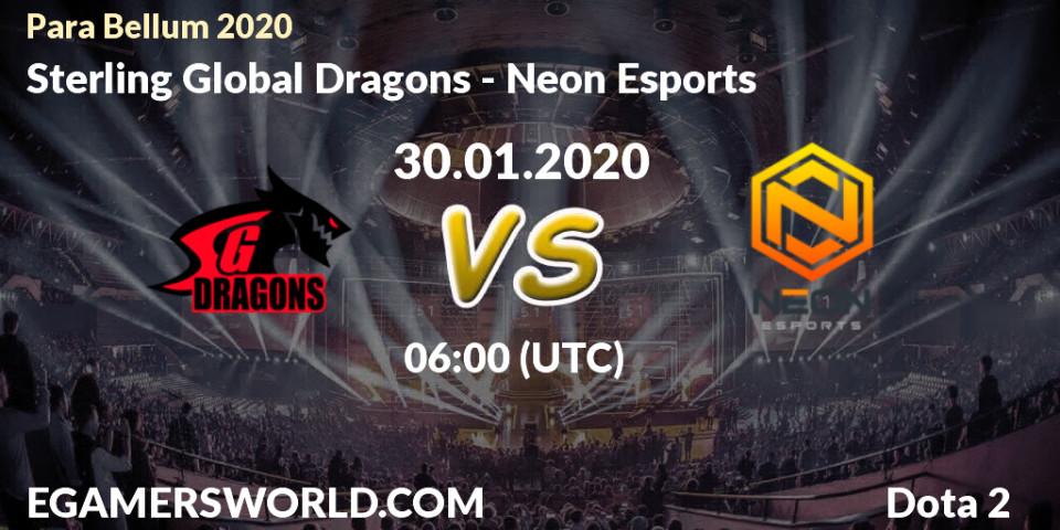 Sterling Global Dragons - Neon Esports: прогноз. 30.01.20, Dota 2, Para Bellum 2020
