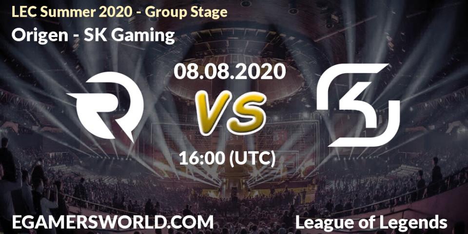 Origen - SK Gaming: прогноз. 08.08.20, LoL, LEC Summer 2020 - Group Stage