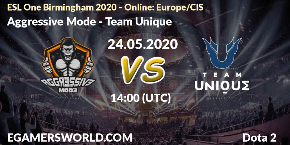 Aggressive Mode - Team Unique: прогноз. 24.05.20, Dota 2, ESL One Birmingham 2020 - Online: Europe/CIS