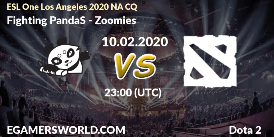 Fighting PandaS - Zoomies: прогноз. 10.02.20, Dota 2, ESL One Los Angeles 2020 NA CQ