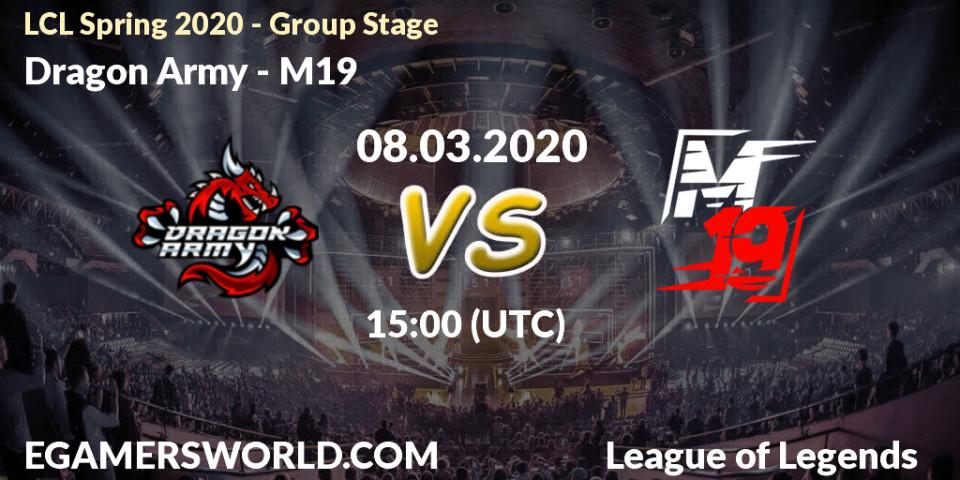 Dragon Army - M19: прогноз. 08.03.20, LoL, LCL Spring 2020 - Group Stage