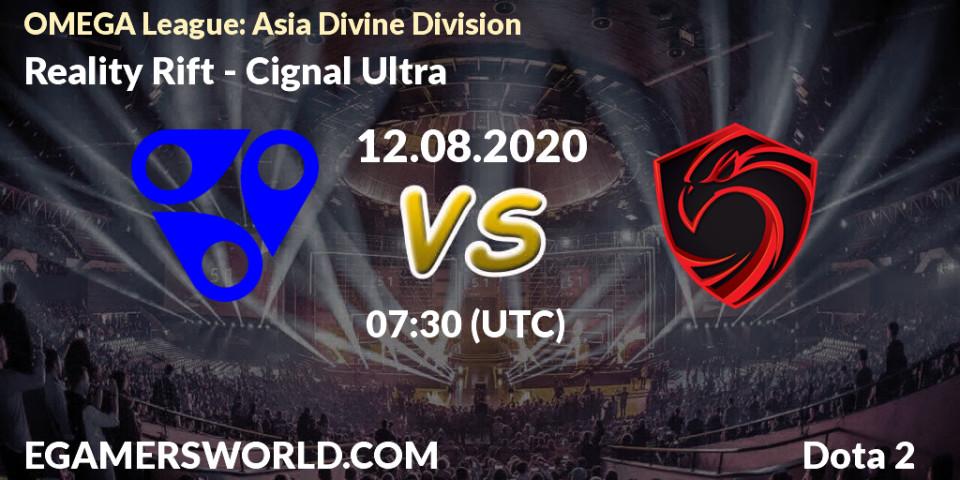 Reality Rift - Cignal Ultra: прогноз. 12.08.20, Dota 2, OMEGA League: Asia Divine Division