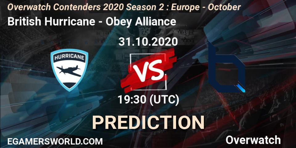 British Hurricane - Obey Alliance: прогноз. 31.10.20, Overwatch, Overwatch Contenders 2020 Season 2: Europe - October