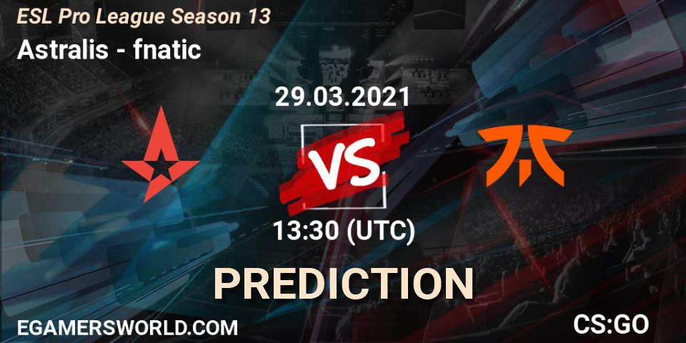 Astralis - fnatic: прогноз. 29.03.21, CS2 (CS:GO), ESL Pro League Season 13