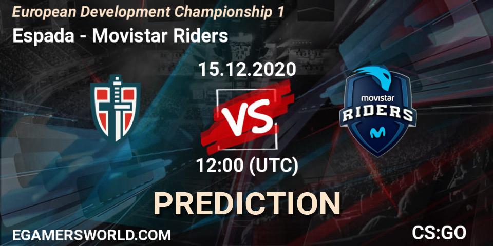 Espada - Movistar Riders: прогноз. 15.12.20, CS2 (CS:GO), European Development Championship 1