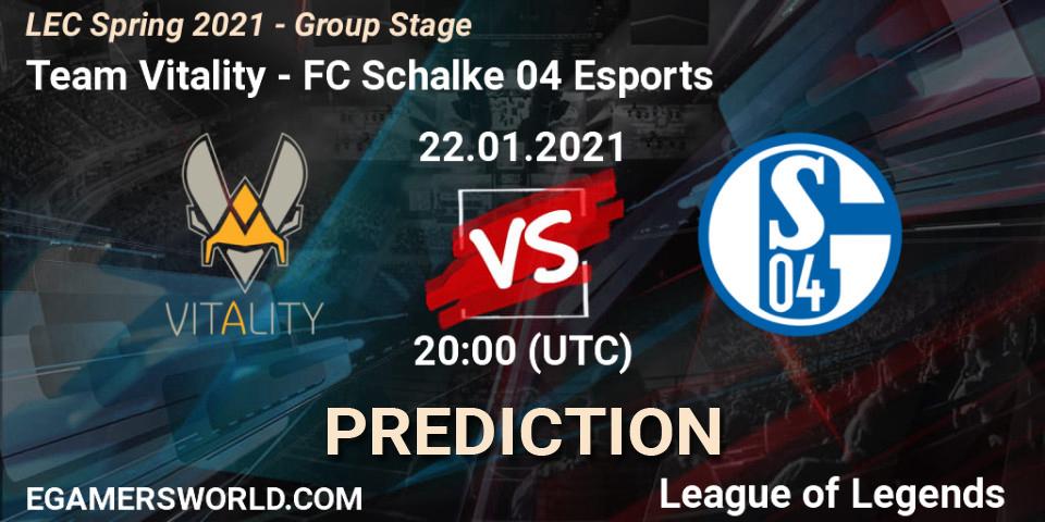 Team Vitality - FC Schalke 04 Esports: прогноз. 22.01.21, LoL, LEC Spring 2021 - Group Stage